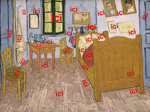 la chambre de Monsieur VanGogh; on indique les punaises