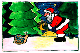 pere noel et un escargot!